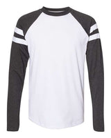 LAT 6934 Men's Gameday Mash-Up Long Sleeve Fine Jersey T-Shirt #color_B WH/ V SM/ B WH
