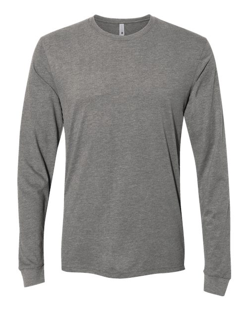 Next Level 6411 Unisex Sueded Long-Sleeve Crew #color_DARK HTHR GRAY