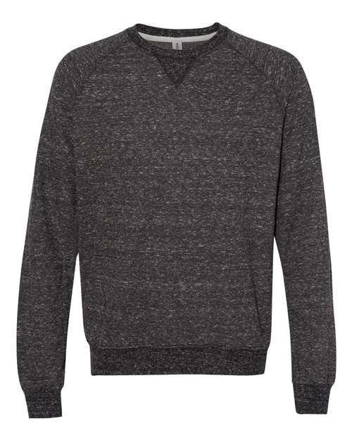 Jerzees 91MR Adult Snow Heather French Terry Crewneck Sweatshirt #color_BLK INK SNOW HTH
