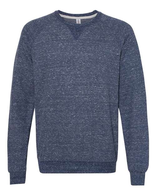 Jerzees 91MR Adult Snow Heather French Terry Crewneck Sweatshirt #color_NAVY SNOW HEATHR