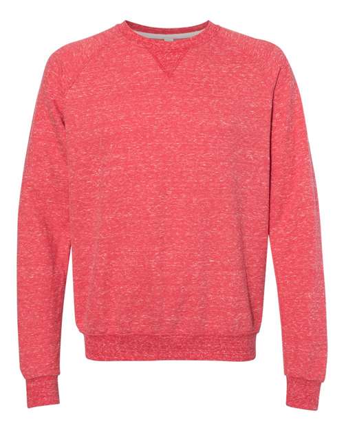 Jerzees 91MR Adult Snow Heather French Terry Crewneck Sweatshirt #color_RED SNOW HEATHER