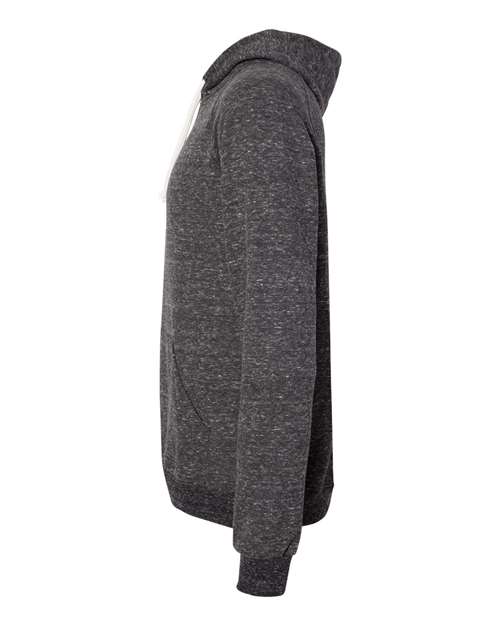 Jerzees 90MR Adult Snow Heather Raglan Hooded Sweatshirt #color_BLK INK SNOW HTH