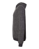 Jerzees 90MR Adult Snow Heather Raglan Hooded Sweatshirt #color_BLK INK SNOW HTH