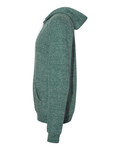 Jerzees 90MR Adult Snow Heather Raglan Hooded Sweatshirt #color_FRST GRN SNW HTH