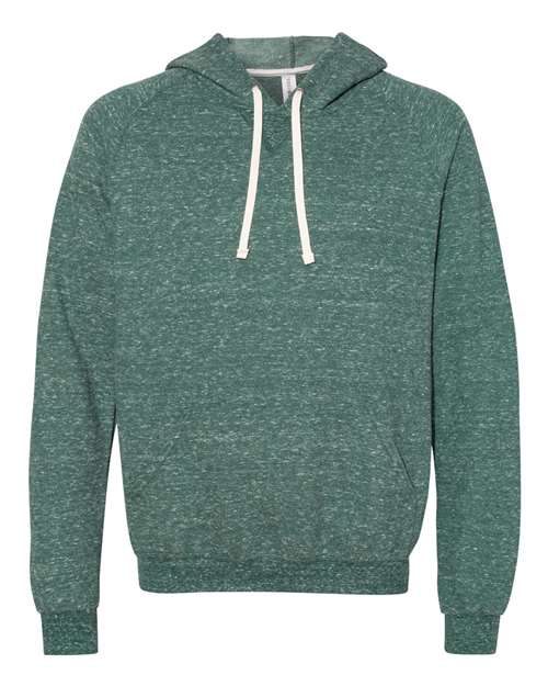 Jerzees 90MR Adult Snow Heather Raglan Hooded Sweatshirt #color_FRST GRN SNW HTH