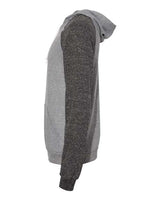 Jerzees 90MR Adult Snow Heather Raglan Hooded Sweatshirt #color_CHAR HTH/ BL INK