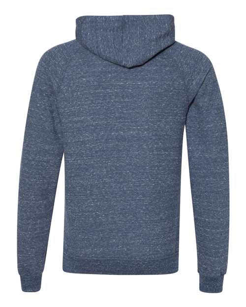 Jerzees 90MR Adult Snow Heather Raglan Hooded Sweatshirt #color_NAVY SNOW HEATHR