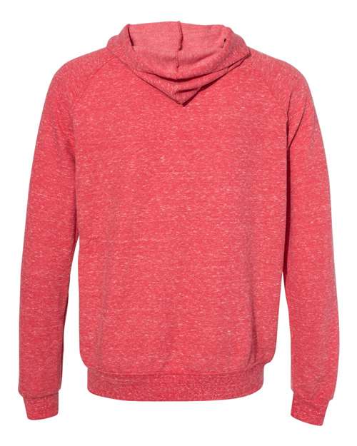 Jerzees 90MR Adult Snow Heather Raglan Hooded Sweatshirt #color_RED SNOW HEATHER
