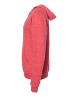 Jerzees 90MR Adult Snow Heather Raglan Hooded Sweatshirt #color_RED SNOW HEATHER