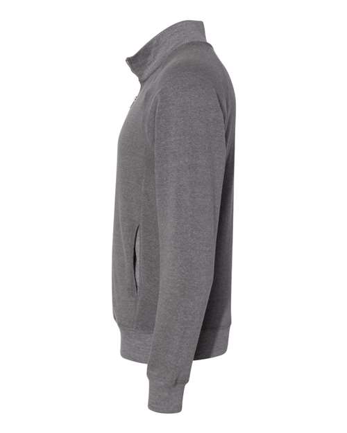 J America JA8869 Adult Triblend Fleece Quarter-Zip #color_SMOKE TRIBLEND