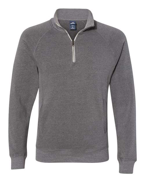 J America JA8869 Adult Triblend Fleece Quarter-Zip #color_SMOKE TRIBLEND