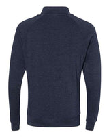 J America JA8869 Adult Triblend Fleece Quarter-Zip #color_TRUE NAVY TRBLND