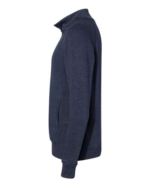 J America JA8869 Adult Triblend Fleece Quarter-Zip #color_TRUE NAVY TRBLND