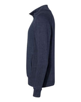 J America JA8869 Adult Triblend Fleece Quarter-Zip #color_TRUE NAVY TRBLND