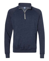 J America JA8869 Adult Triblend Fleece Quarter-Zip #color_TRUE NAVY TRBLND
