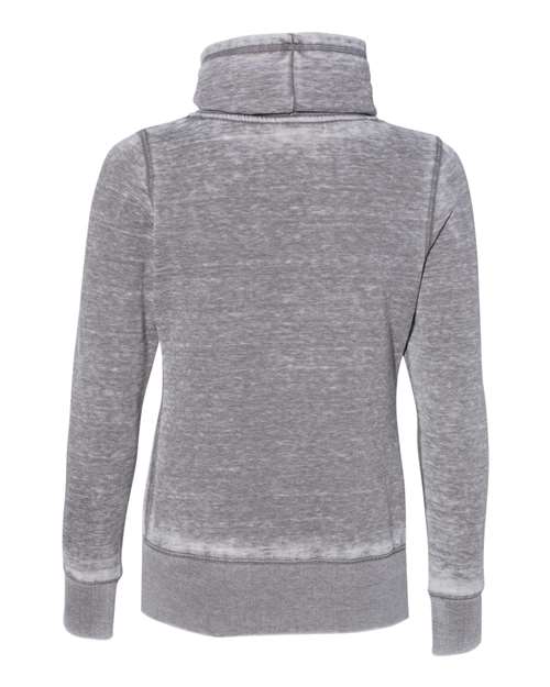 J America JA8930 Ladies' Zen Fleece Cowl Neck #color_CEMENT