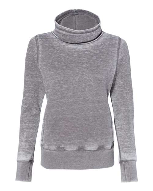 J America JA8930 Ladies' Zen Fleece Cowl Neck #color_CEMENT