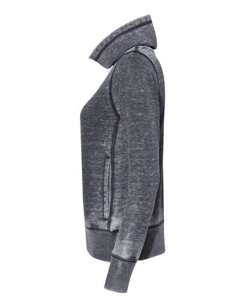 J America JA8930 Ladies' Zen Fleece Cowl Neck #color_DARK SMOKE