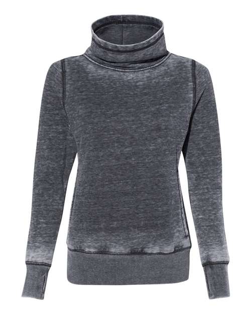J America JA8930 Ladies' Zen Fleece Cowl Neck #color_DARK SMOKE