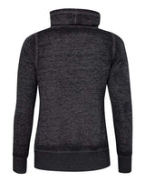 J America JA8930 Ladies' Zen Fleece Cowl Neck #color_TWISTED BLACK