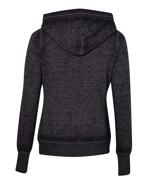 J America JA8912 Ladies' Zen Pullover Fleece Hooded Sweatshirt #color_TWISTED BLACK