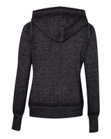 J America JA8912 Ladies' Zen Pullover Fleece Hooded Sweatshirt #color_TWISTED BLACK