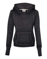 J America JA8912 Ladies' Zen Pullover Fleece Hooded Sweatshirt #color_TWISTED BLACK