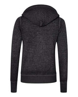 J America JA8913 Ladies' Zen Full-Zip Fleece Hooded Sweatshirt #color_TWISTED BLACK