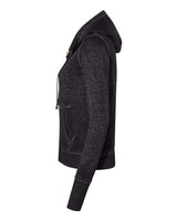 J America JA8913 Ladies' Zen Full-Zip Fleece Hooded Sweatshirt #color_TWISTED BLACK