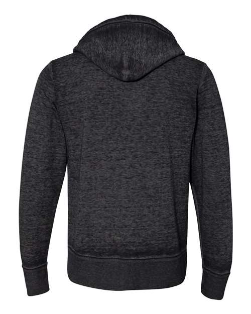 J America JA8916 Adult Vintage Zen Full-Zip Fleece Hooded Sweatshirt #color_TWISTED BLACK