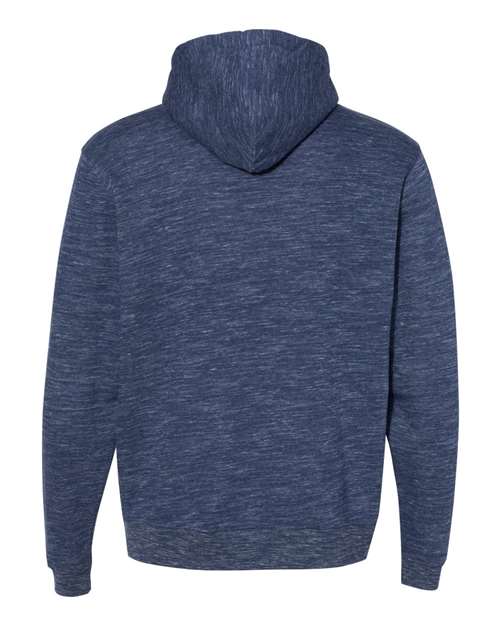 J America JA8677 Adult Melange Fleece Pullover Hooded Sweatshirt #color_NAVY