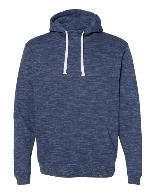 J America JA8677 Adult Melange Fleece Pullover Hooded Sweatshirt #color_NAVY