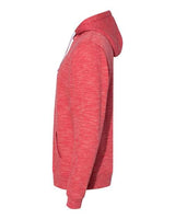 J America JA8677 Adult Melange Fleece Pullover Hooded Sweatshirt #color_RED