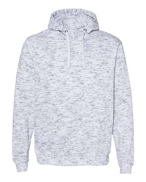 J America JA8677 Adult Melange Fleece Pullover Hooded Sweatshirt #color_WHITE