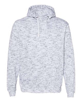 J America JA8677 Adult Melange Fleece Pullover Hooded Sweatshirt #color_WHITE