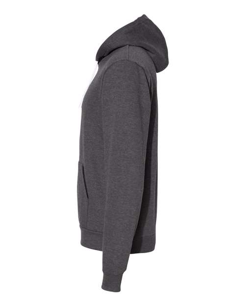 American Apparel F498W Unisex Flex Fleece DropShoulder Pullover Hoodie #color_DK HEATHER GREY