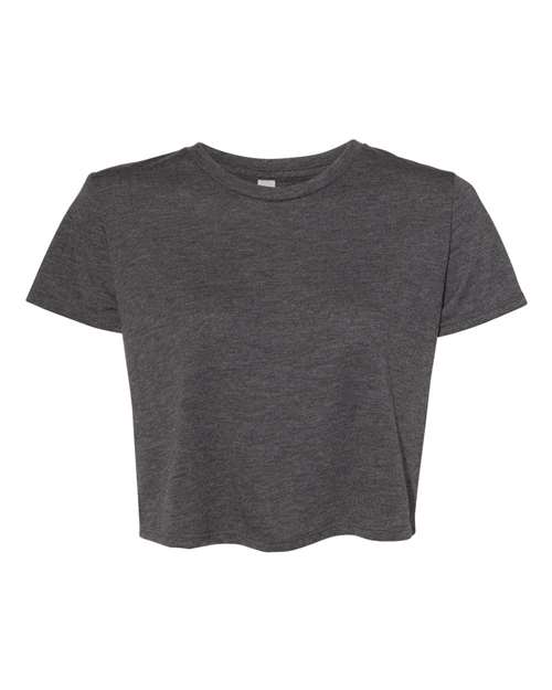 Bella + Canvas B8882 Ladies' Flowy Cropped T-Shirt #color_DARK GRY HEATHER