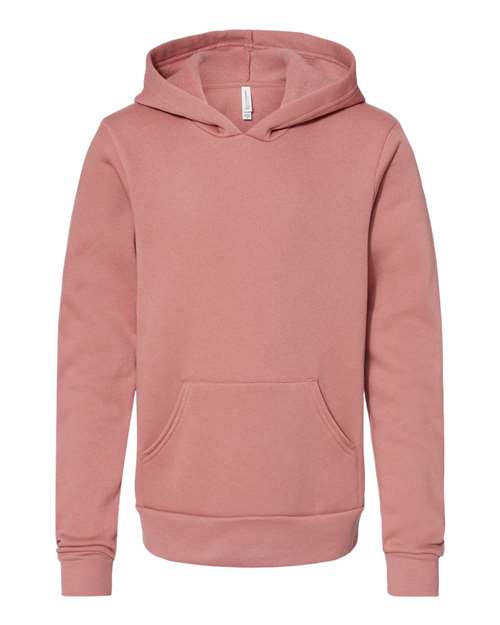 Bella + Canvas 3719Y Youth Sponge Fleece Pullover Hooded Sweatshirt #color_MAUVE
