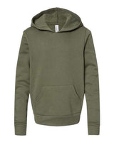 Bella + Canvas 3719Y Youth Sponge Fleece Pullover Hooded Sweatshirt #color_MILITARY GREEN