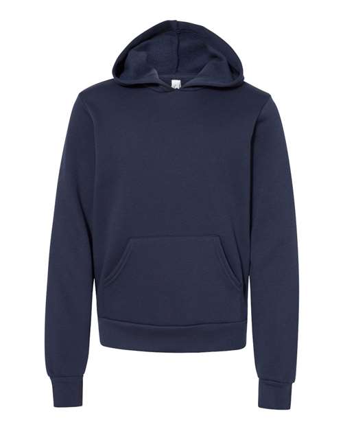 Bella + Canvas 3719Y Youth Sponge Fleece Pullover Hooded Sweatshirt #color_NAVY