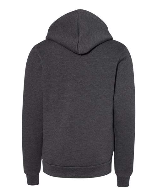Bella + Canvas 3719Y Youth Sponge Fleece Pullover Hooded Sweatshirt #color_DARK GRY HEATHER