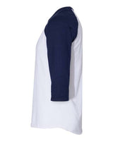 Jerzees 560RR Unisex Premium Blend Ring-Spun 3/4 Sleeve Raglan T-Shirt #color_WHITE/ J NAVY