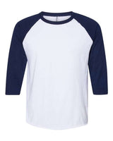 Jerzees 560RR Unisex Premium Blend Ring-Spun 3/4 Sleeve Raglan T-Shirt #color_WHITE/ J NAVY