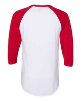 Jerzees 560RR Unisex Premium Blend Ring-Spun 3/4 Sleeve Raglan T-Shirt #color_WHITE/ TRUE RED