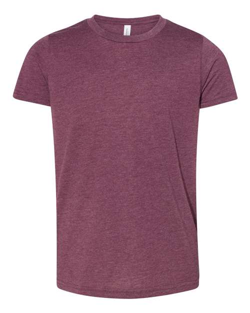 Bella + Canvas 3413Y Youth Triblend Short-Sleeve T-Shirt #color_MAROON TRIBLEND