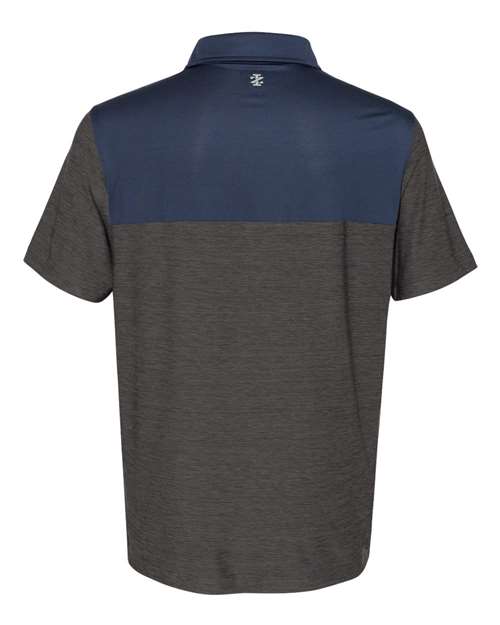 IZOD 13GG004 Colorblocked Space-Dyed Polo #color_Asphalt/ Navy