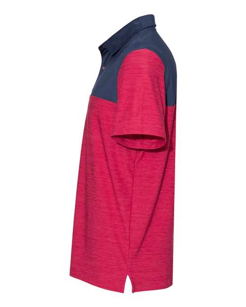 IZOD 13GG004 Colorblocked Space-Dyed Polo #color_Persian Red/ Navy
