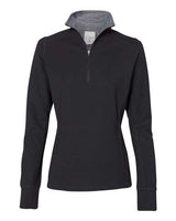 J America JA8433 Ladies' Omega Stretch Quarter-Zip #color_BLACK