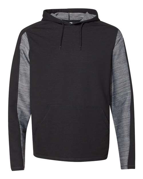 J America JA8435 Adult Omega Stretch Hooded Sweatshirt #color_BLACK