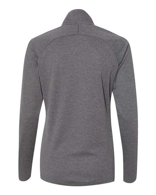 Adidas A281 Women's Lightweight Quarter-Zip Pullover #color_Black Heather/ Carbon